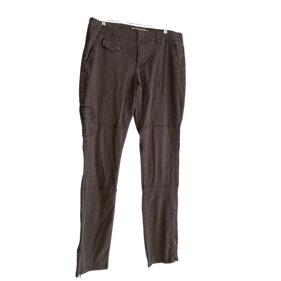 Anthropologie Daughters of Liberation Brown Zip Ankle Straight Cargo Pants Sz 34 - Picture 3 of 16